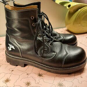 John Fluevog Derby Swirl Boots - Black, Men's 10.5